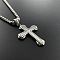 Cool Men's Cross Stainless Steel Pendant Punk Necklaces, Stainless Steel Color
