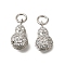 Rack Plating Brass Micro Pave Cubic Zirconia Charms, with Jump Ring, Long-Lasting Plated, Lead Free & Cadmium Free, Peanut, with Jump Ring, Platinum, 11.5x6.5x5mm, Hole: 3mm