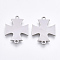 Tarnish Resistant 201 Stainless Steel Links connectors, Laser Cut Links, Cross, Stainless Steel Color, 18.5x14.5x1mm, Hole: 1.5mm