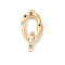 Brass Micro Pave Colorful Cubic Zirconia Interlocking Clasps, Oval, Real 18K Gold Plated, 22x13x3.8mm, Hole: 1.2mm