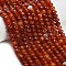 Natural Red Agate Beads Strands, Rondelle, Faceted, 9.5~10x6.5~7.5mm, Hole: 1mm, about 54~57pcs/strand, 15.24~15.43''(38.7~39.2cm)
