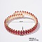 Elegant Brass Pave FireBrick Cubic Zirconia Rhombus Open Cuff Bracelet for Women, Golden, Inner Diameter: 2 inch(5.1cm)