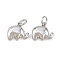 Brass Charms, Elephant Charms, Platinum, 10x11x3.5mm, Hole: 3.5mm
