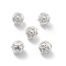 Alloy Hollow Beads, Round with Sun, Cadmium Free & Lead Free, Silver, 8x7~8mm, Hole: 1.5~2mm