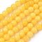 Natural Mashan Jade Beads Strands, Dyed, Round, Gold, 10mm, Hole: 1.2mm, about 42pcs/strand, 16 inch