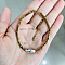 Natural White
Jade Beads Stretch Bracelets for Women Men, with Non-magnetic Hematite Beads, Real 18K Gold Plated, Cone, 6-3/4 inch(17cm)