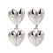 304 Stainless Steel Heart Stud Earrings for Women, Stainless Steel Color, 22x9.5mm