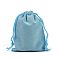 Velvet Cloth Drawstring Bags, Jewelry Bags, Christmas Party Wedding Candy Gift Bags, Light Sky Blue, 9x7cm