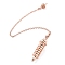 Brass Dowsing Pendulum Big Pointed Bullet Pendants, with Lobster Claw Clasps and Chain, Rack Plating, Rose Gold, 236mm, Hole: 1.8mm