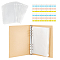 PH PandaHall 9.1x6.7'' Knitting Needles Holder Case Set Rectangle Knitting Needles Storage 1pc Retro Kraft Cover 24pcs Binder Pockets and 60pcs Label Paper Stickers for Collecting Sorting