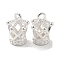 Rack Plating Brass Pave Clear Cubic Zirconia Pendants, Long-Lasting Plated, Clothes, Silver, 17x12x8mm, Hole: 2.5mm