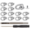 20 Sets Alloy D Ring Head Screwback Button, with Screw, with 1Pc Leather Punch Leathercraft Hole Craft, 1Pc Steel Slotted Screwdriver, for DIY Art Leather Craft, Platinum, 2.2x1.2cm, Inner Diameter: 1cm