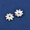 8-Petal Tibetan Style Alloy Flower Bead Caps, Cadmium Free & Lead Free, Silver, 14x3.5mm, Hole: 2mm