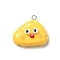 Resin Pendants, with Platinum Iron Findings, Imitation Food, Cheese, 21x23x9mm, Hole: 2mm