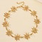 Alloy Crystal Rhinestone Sun Link Chain Necklaces for Women, Golden, 14.37 inch(36.5cm)