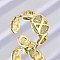 Brass Micro Pave Clear Cubic Zirconia Open Cuff Rings for Women, Letter, Rack Plating, Long-Lasting Plated, Cadmium Free & Lead Free, Real 18K Gold Plated, Letter X, 11.5mm