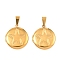 316 Stainless Steel Locket Pendants, Flat Round with Star Charm, with 304 Stainless Steel Snap on Bails, Long-Lasting Plated, Ion Plating(IP), Real 20K Gold Plated, 30.5x27.5x5.5mm, Hole: 10.5x4.5mm, Inner Diameter: 20.5mm