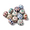 Handmade Porcelain Beads, Rondelle, Famille Rose Porcelain, Mixed Color, 14.5~15x10.5~11mm, Hole: 1.8~2mm