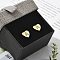 Rack Plating Brass Micro Pave Clear Cubic Zirconia Stud Earrings, Heart, Letter A, 8.5x9.5mm