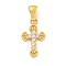 Ion Plating(IP) 304 Stainless Steel Cubic Zirconia Pendants, Cross Charm, Golden, 18x10.5x2.5mm, Hole: 6x3mm
