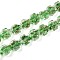Luminous Handmade Gold Foil Glass Beads Strands, Clover, Glow in the Dark, Lime Green, 9~10.5x10~11x4.5~6mm, Hole: 1~1.2mm, about 50pcs/strand, 19.29 inch(49cm)
