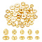 40Pcs 5 Styles Brass Spacer Beads, Nickel Free, Flat Round, Real 18K Gold Plated, 4~6x1.5~3mm, Hole: 1.5~2mm, 8pcs/style