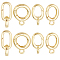 8Pcs 4 Styles Brass Spring Gate Rings, Oval, Golden, 16~19x8~13x2.5~6.5mm, Hole: 2~4mm, 2pcs/style