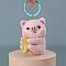Handmade Felting DIY Material Package, Keychain Pendant, Pig, Pink, 30~50mm