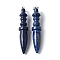 Dyed Natural Lapis Lazuli Pendants, with Brass Finding, Cone, 68.5~70.5x13.5~14.2mm, Hole: 6.5x4.5mm
