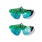 Heat Shrink Plastic Pendants, Butterfly, Medium Aquamarine, 16x30.5x3mm, Hole: 1mm