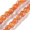 Handmade Gold Sand Lampwork Beads, Round, Dark Orange, 8~8.5x7.5~8mm, Hole: 1.5mm, about 48pcs/strand, 14.02''(35.6cm)