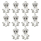 10Pcs Alloy Glass Pendants, Bear with Heart, Faceted, with Rhinestone, Clear, 21.1x14.3mm