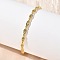 Brass Micro Pave Clear Cubic Zirconia Eye Link Chain Bracelets for Women, Rack Plating, Long-Lasting Plated, Cadmium Free & Lead Free, Real 18K Gold Plated, 7-1/4 inch(18.5cm)