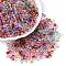 Baking Paint Electroplate Transparent Glass Seed Beads, Rondelle, Mixed Color, 4~4.5x3.5mm, Hole: 1.2~1.6mm, about 500pcs/50g