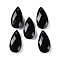 Natural Obsidian Pendants, Faceted, Teardrop, 25x13x6mm, Hole: 1mm