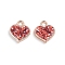 CCB Plastic Pendants, with Paillette, Heart, Red, 17x15.5x3mm, Hole: 3mm