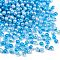 ABS Imitation Pearl Beads, Round, Two Tone, Deep Sky Blue, 6mm, Hole: 1.8mm, about 5000pcs/500g