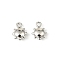 Brass Charms, Sun, Platinum, 10x7.5x3.5mm, Hole: 1.2mm