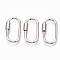 Brass Screw Carabiner Lock Charms, for Necklaces Making, Oval, Platinum, 25.5x14x2mm, Screw: 6.5x4.5mm