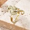 Brass Adjustable Finger Rings, Cadmium Free & Lead Free, Sea Horse, Real 18K Gold Plated, Seahorse: 25x12.5mm, Inner Diameter: 18mm