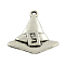 Witch Hat Tibetan Style Alloy Pendants, Cadmium Free & Lead Free, Antique Silver, 24.5x23x3mm, Hole: 2mm, about 775pcs/1000g