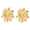 304 Stainless Steel Ear Studs, Flower, Golden, 25x27mm