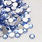 Faceted Glass Flat Back Rhinestone for Nail Art, Grade A, Back Plated, Half Round, Light Sapphire, 1.9~2mm, about 1440pcs/bag