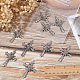 SUNNYCLUE 1 Box 10Pcs Cross Charms Tibetan Style Antique Silver Large Cross Bead Charms Detailed Rose Flowers Vintage Crosses Crucifix Shaped Charm for Jewerly Making Charms DIY Necklace Supplies FIND-SC0005-83-3