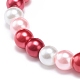 Glass Pearl Beaded Stretch Bracelet for Women BJEW-JB08710-5