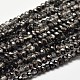Faceted Rondelle Half Black Plated Transparent Electroplate Glass Beads Strands EGLA-J134-3x2mm-HP01-1