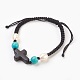 Synthetic Turquoise Braided Bead Bracelets BJEW-JB03827-03-1