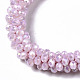 Bracelets extensibles en perles de verre opaques facettées BJEW-S144-002D-02-3