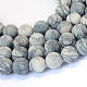 Frosted Natural Black Silk Stone/Netstone Round Bead Strands X-G-E334-6mm-25-1