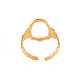 Placcatura ionica (ip) 304 anello per polsino largo ovale aperto in acciaio inossidabile per donna X-RJEW-S405-167G-2
